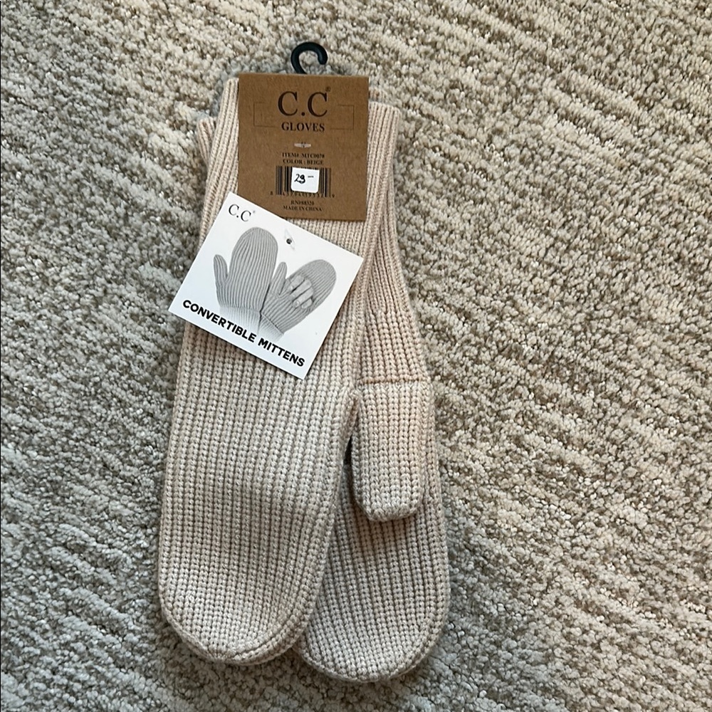 C.C Cream Convertible Mittens